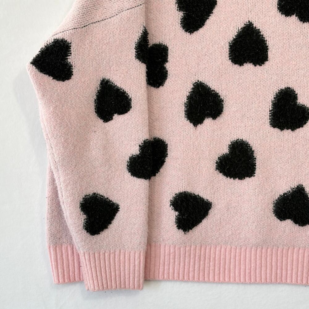 Torrid Sweater Women’s Plus 2X Oversized Baggy Pink Hearts Soft Comfy Snuggly - Picture 9 of 11